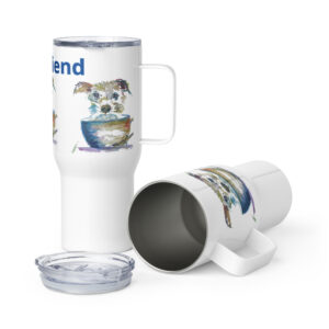 Dog travel mug/ ARTIST: Yolanda Barreto / YB Boricua Art LLC