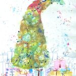 Christmas original watercolor painting / ARTIST: Yolanda Barreto / YB Boricua Art LLC / Boricua Art