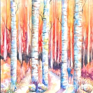 Forest original watercolor painting / ARTIST: Yolanda Barreto / YB Boricua Art LLC / Boricua Art