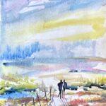 landscape original watercolor painting / ARTIST: Yolanda Barreto / YB Boricua Art LLC / Boricua Art