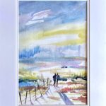 Landscape original watercolor painting / ARTIST: Yolanda Barreto / YB Boricua Art LLC / Boricua Art