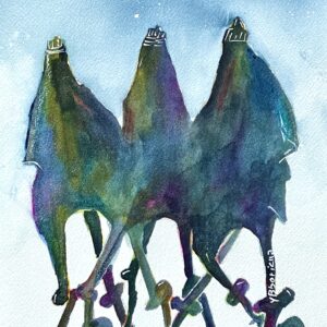 3 king original watercolor painting / ARTIST: Yolanda Barreto / YB Boricua Art LLC