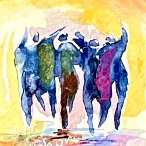 Dance / miniature original art / ornament decor / ATC / ACEO / ARTIST: Yolanda Barreto / YB Boricua Art LLC