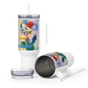 a christmas dance travel mug / ARTIST: Yolanda Barreto / YB Boricua Art LLC