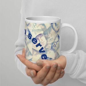 proud to serve mug