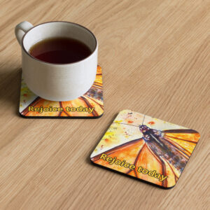 rejoice today cork back coaster