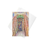 the ole hen door greeting card