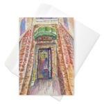 the ole hen door greeting card