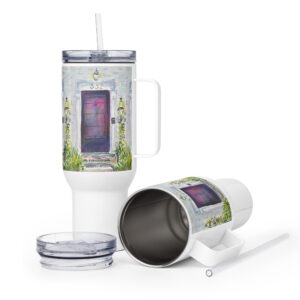 black is not black door travel mug