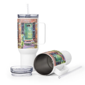 green door travel mug