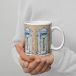 welcome door mug