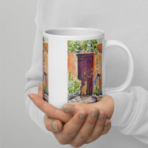 door at in santa fe mug / ARTIST: Yolanda Barreto / YB Boricua Art LLC