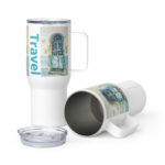 antique door travel mug / ARTIST: Yolanda Barreto / YB Boricua Art LLC