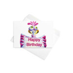 Funny bird happy birthday greeting card