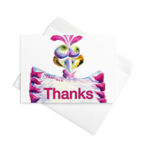 Funny bird thanks greeting card