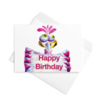 Funny bird happy birthday greeting card