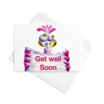 Funny bird get well soon greeting card
