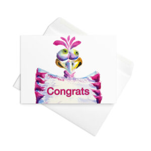 Funny bird congrats greeting card
