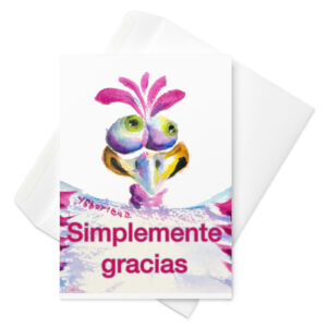 bird sign simplemente gracias greeting card