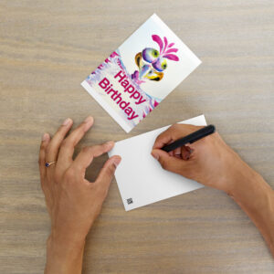 Funny bird happy birthday postcard
