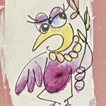 Bird ATC artist trading cards / ACEO Artist Cards Edition Originals / ARTIST: Yolanda Barreto / YB Boricua Art LLC / Boricua Art