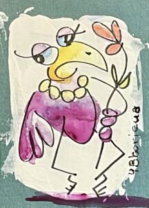 Bird ATC artist trading cards / ACEO Artist Cards Edition Originals / ARTIST: Yolanda Barreto / YB Boricua Art LLC / Boricua Art